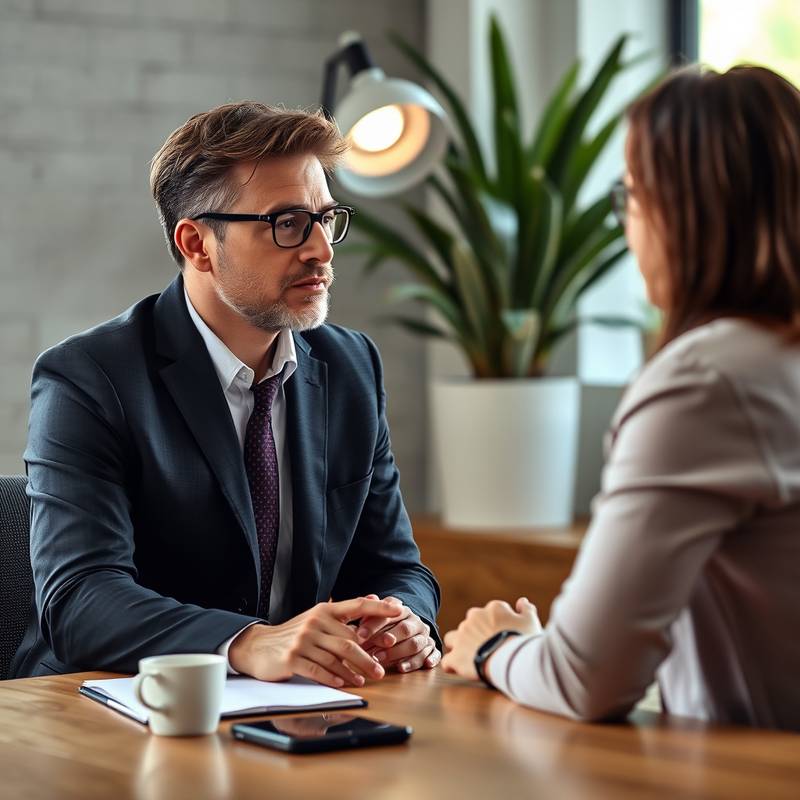 Professionele interviewer die een kandidaat interviewt