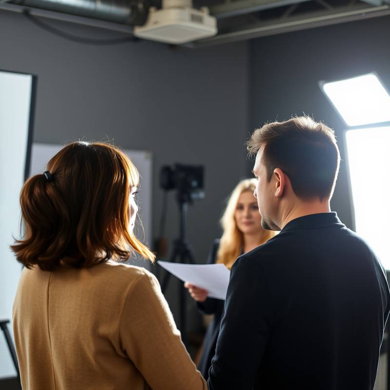 Twee mensen die een basis interview training volgen, waarbij de trainer uitleg geeft.